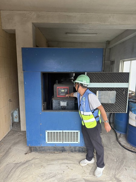 颱風來襲,啟動19臺備用發電機, 避免因停電而使民眾受停水之苦。(台水公司提供)